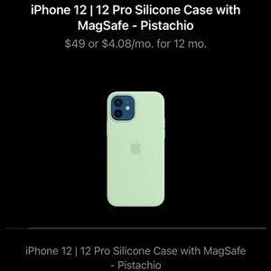 iPhone 12 silicone Magsafe case in the color of pistachio!!!